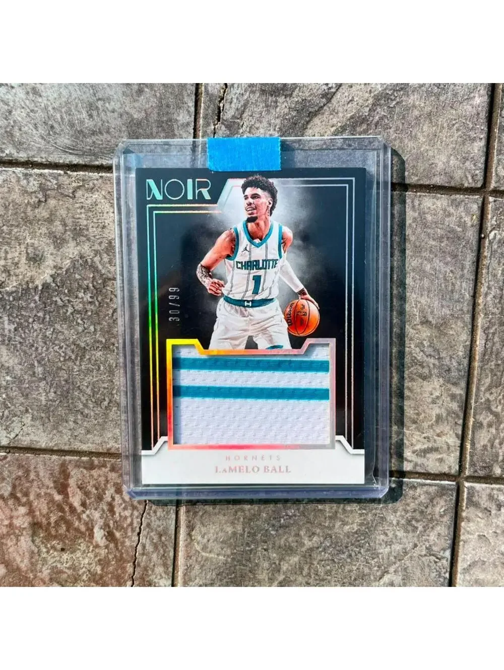 LaMelo Ball 2024-25 Panini Noir Jumbo Patch JM-BAL #30/99 Hornets Game-Worn